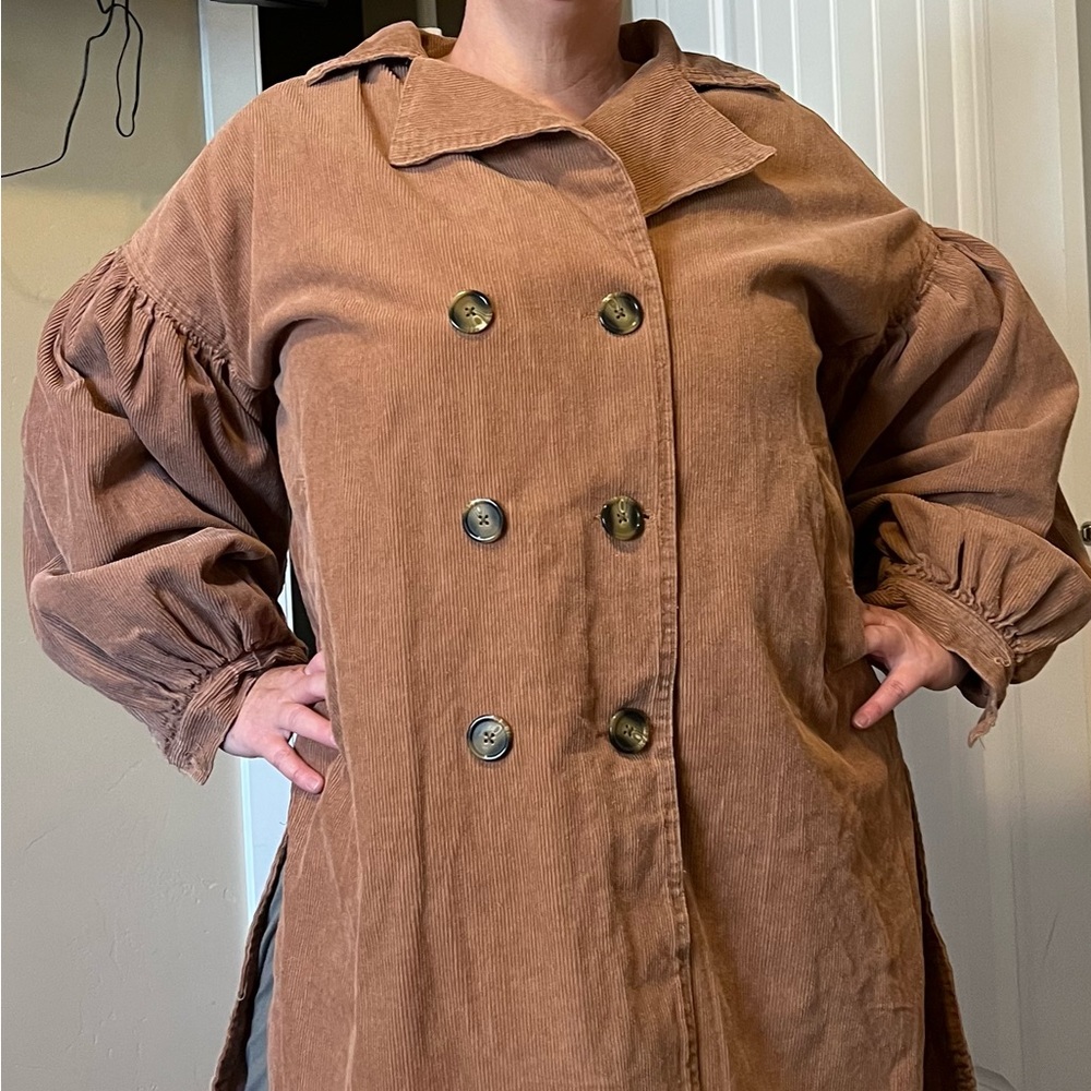 Chelsea and Violet corduroy jacket, double breasted, pockets, XL